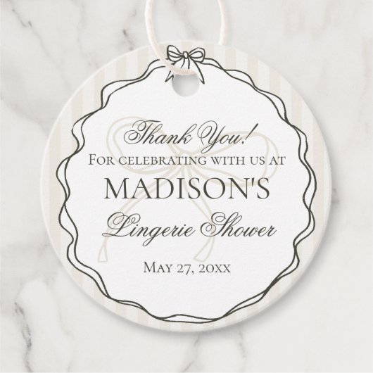 Black Lingerie Dusche Junggeselinnen-Abschied Brid Geschenkanhänger (Vorderseite)