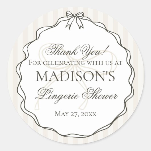Black Lingerie Dusche Junggeselinnen-Abschied Gefa Runder Aufkleber (Vorderseite)