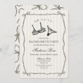 Black Lingerie Lace Junggeselinnen-Abschied Einladung (Vorne/Hinten)