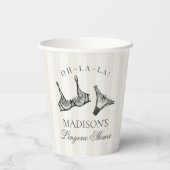 Black Lingerie Shower Bachelorette Bridal Decor Pappbecher (Rückseite)