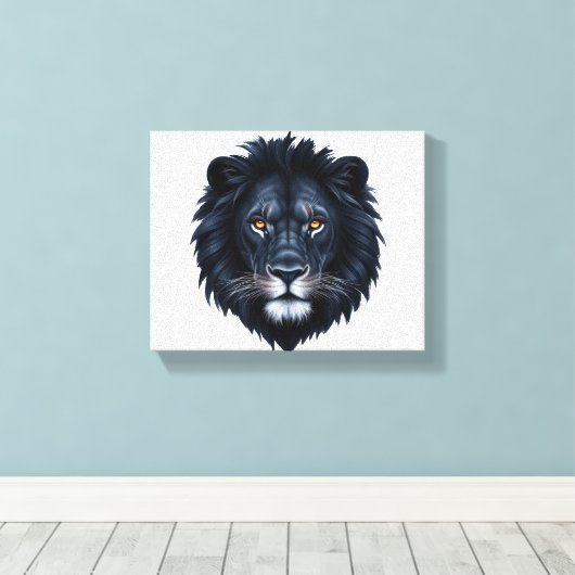 Black Lion Face Leinwanddruck (Insitu (Holzboden))
