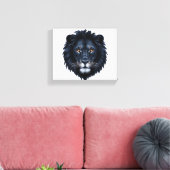 Black Lion Face Leinwanddruck (Insitu (Wohnzimmer))