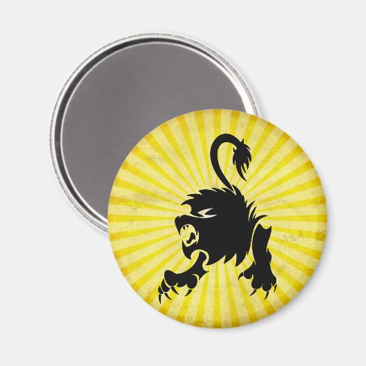 Black Lion, Leo Magnet (Vorderseite/Rückseite)