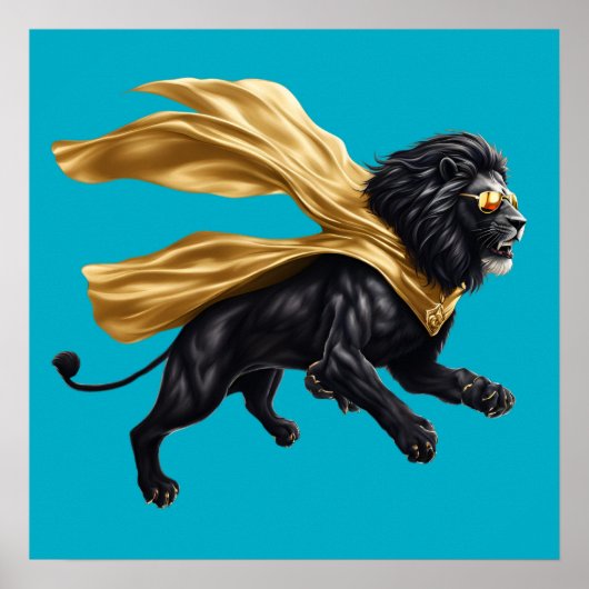 Black Lion Superhero Poster (Vorne)