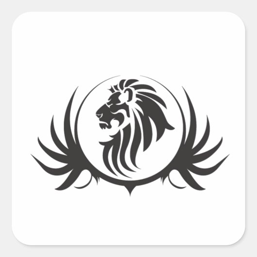 Black Lions Head Quadratischer Aufkleber (Vorderseite)