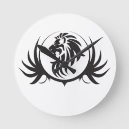 Black Lions Head Runde Wanduhr