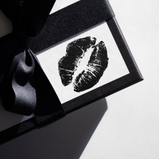 Black Lipgloss Kiss Lips Valentinstag Benutzerdefi Aufkleber