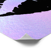 Black Lipstick Kiss auf Pastel Iridescent Foil Poster (Ecke)