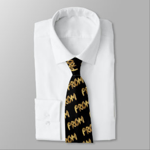 Black Liquid Gold Promposal Prom Neck Tie Krawatte