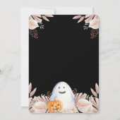 Black Little Boo Boho Ghost Halloween Kinderdusche Einladung (Rückseite)