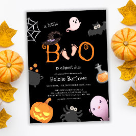 Black Little Boo Halloween Spooky Baby Dusche Einladung