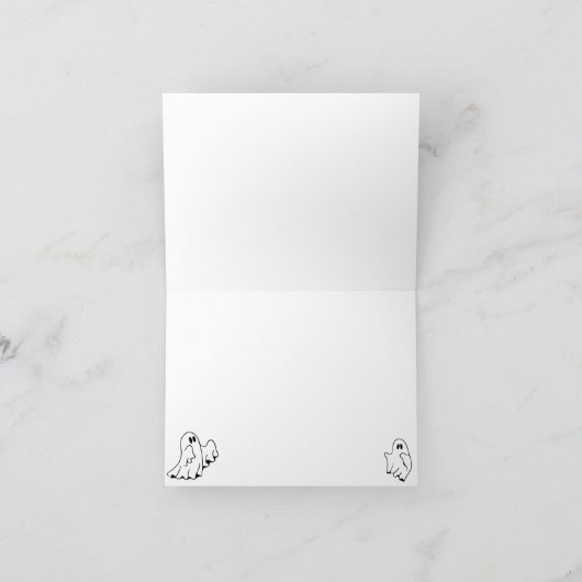 Black Little Ghost Halloween Kinderdusche Dankeskarte (Innenseite)