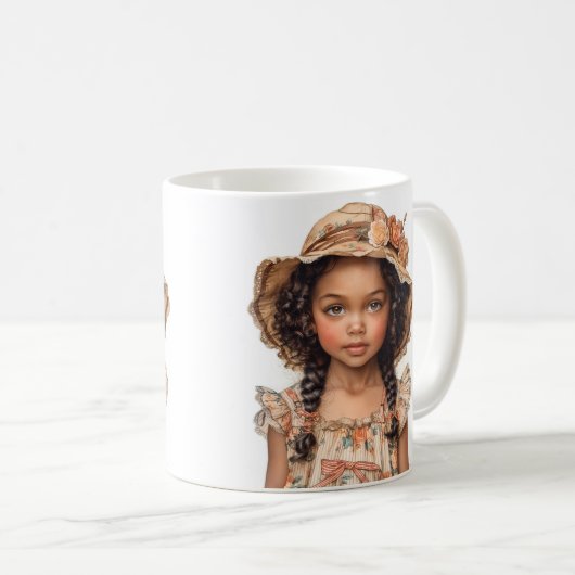 Black Little Girl Kaffeetasse (VorderseiteRechts)