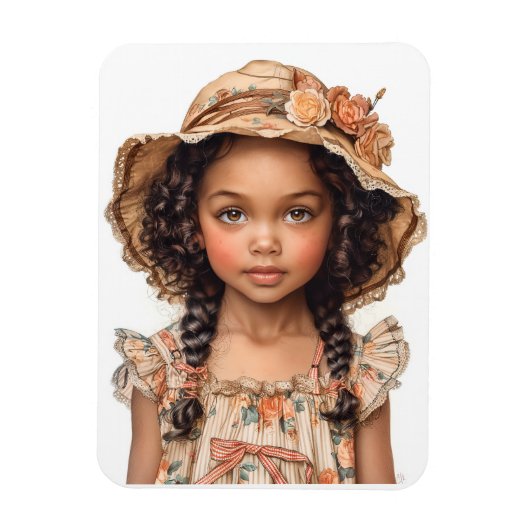 Black Little Girl Magnet (Vertikal)