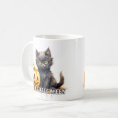 Black Little Kitten | Frohe Halloween Kaffeetasse (Vorderseite Links)