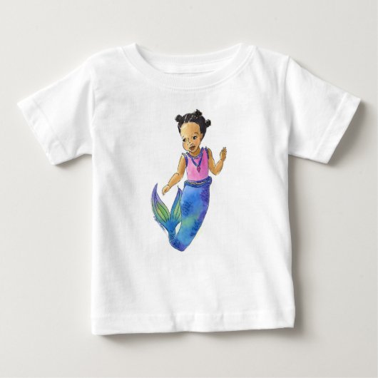 Black Little Mermaid Kleinkind T - Shirt (Vorderseite)