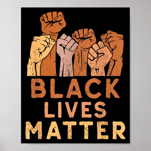Black Lives Blm Human Rights Black History Month Poster (Vorne)