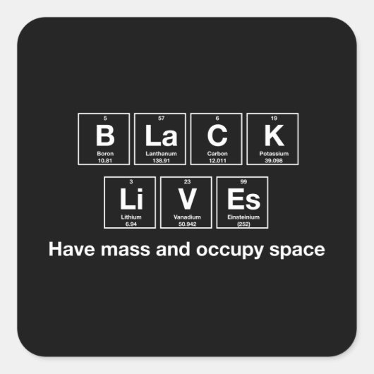 Black Lives - Chemische Symbole Glossy Stickers (Vorderseite)