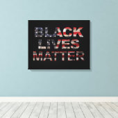 Black Lives Materie | Amerikanische Flagge Leinwanddruck (Insitu (Holzboden))