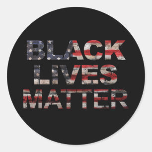 Black Lives Materie Amerikanische Flagge Runder Aufkleber