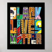 Black Lives Materie BLM Diversity Mural Schwarz H Poster (Vorne)