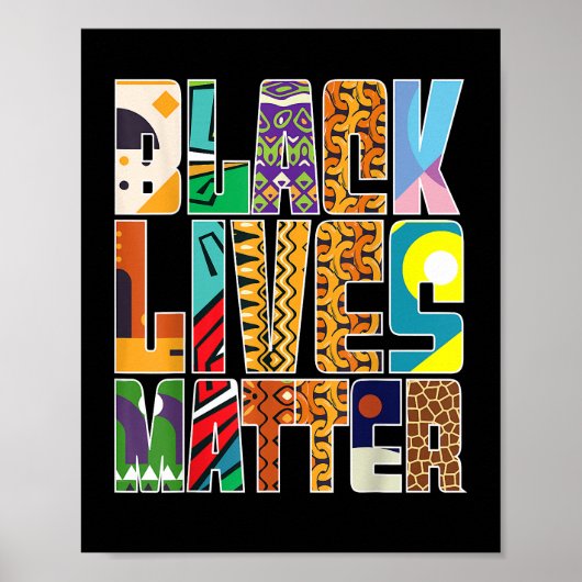 Black Lives Materie BLM Diversity Mural Schwarz H Poster (Vorne)