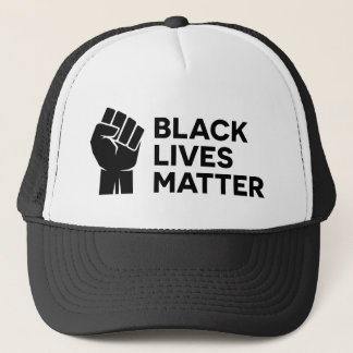 Black Lives Materie BLM erhöht Faustfick-Faust Truckerkappe
