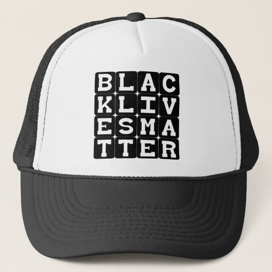 Black Lives Materie BLM in Square Pattern Truckerkappe (Vorderseite)