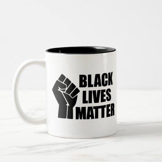 Black Lives Materie - BLM-Logo Zweifarbige Tasse (Links)
