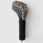 Black Lives Materie BLM Orange Blue Typografie Golf Headcover (angewinkelt)