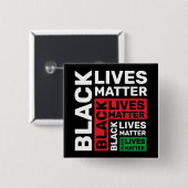 Black Lives Materie BLM Red Green Black Typografy Button (Vorne & Hinten)