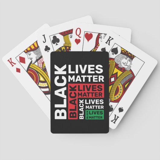 Black Lives Materie BLM Red Green Typografie Spielkarten (Rückseite)