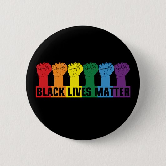 Black Lives Materie _ BLM Regenbogen Button (Vorderseite)
