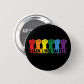Black Lives Materie _ BLM Regenbogen Button (Vorne & Hinten)