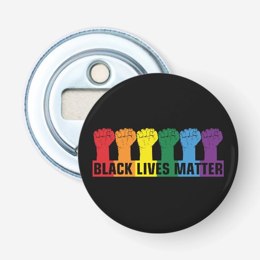 Black Lives Materie _ BLM Regenbogen Flaschenöffner (Vorderseite)