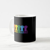 Black Lives Materie _ BLM Regenbogen Kaffeetasse (Vorderseite Links)