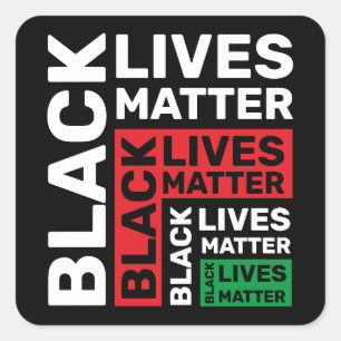 Black Lives Materie BLM Rot Grüner Quadrat Aufkleb Quadratischer Aufkleber