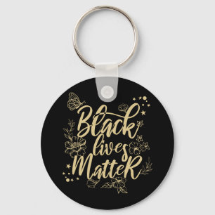 Black Lives Materie   Elegante Black and Gold BLM Schlüsselanhänger
