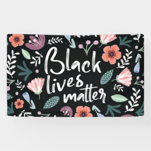 Black Lives Materie Floral Banner