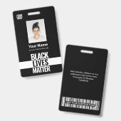 Black Lives Materie Foto, Bar Code, Logo, Name Ausweis (Vorder- & Rückseite)