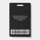 Black Lives Materie Foto, Bar Code, Logo, Name Ausweis (Rückseite)