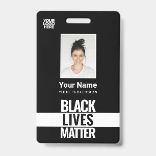 Black Lives Materie Foto, Bar Code, Logo, Name Ausweis