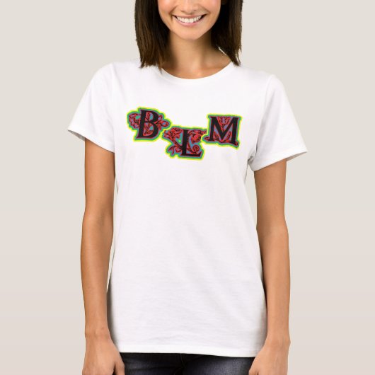 Black Lives Materie mit Blume T - Shirt (Vorderseite)