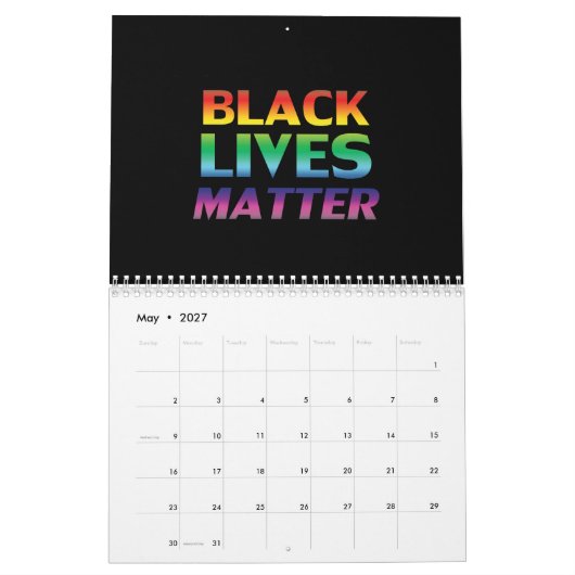 Black Lives Materie Regenbogen Farben Gay Pride sc Kalender (Mai 2027)