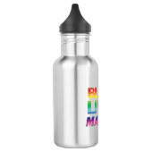 Black Lives Materie Regenbogen Moderne Typografie Edelstahlflasche (Links)