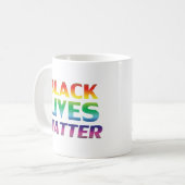 Black Lives Materie Regenbogen Moderne Typografie Kaffeetasse (Vorderseite Links)