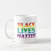 Black Lives Materie Regenbogen Moderne Typografie Kaffeetasse (Links)