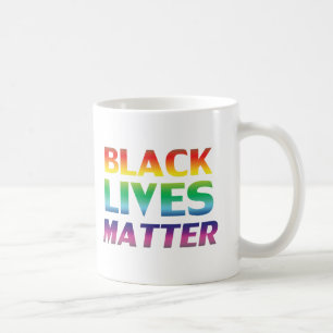 Black Lives Materie Regenbogen Moderne Typografie Kaffeetasse