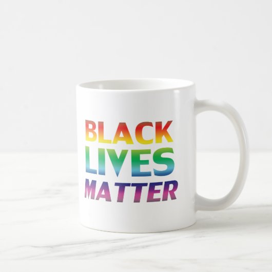 Black Lives Materie Regenbogen Moderne Typografie Kaffeetasse (Rechts)