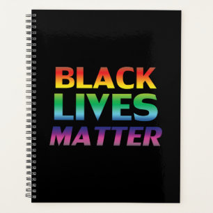 Black Lives Materie Regenbogen Moderne Typografie  Planer